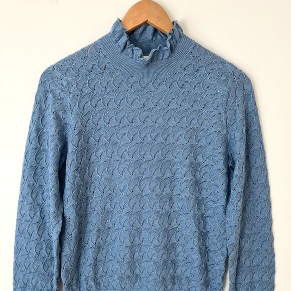 Sundance Frances Ruffle Turtleneck Long Sleeve Sweater Womens Size M - Picture 3 of 9